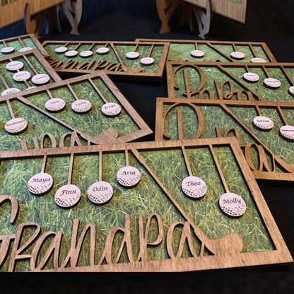Personalized Dad or Grandpa Golf Sign | Fathers Day Golfing Gift for Daddy