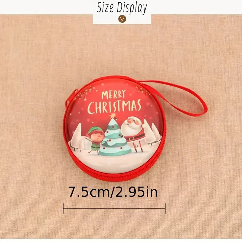 Personalization name Festive Red PVC Christmas Coin Purse