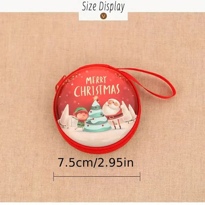 Personalization name Festive Red PVC Christmas Coin Purse