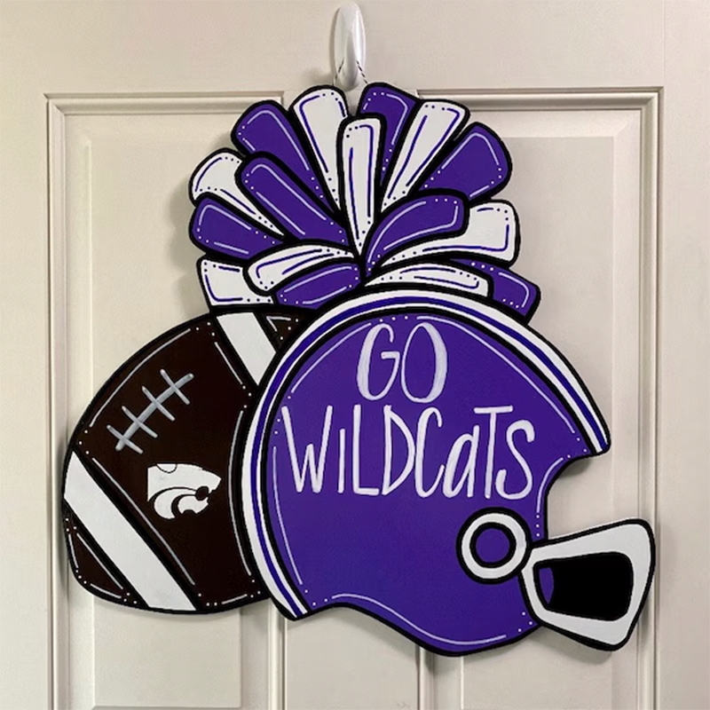 Hand Painted Custom Personalized Football Cheerleader Game Day Door Hanger
