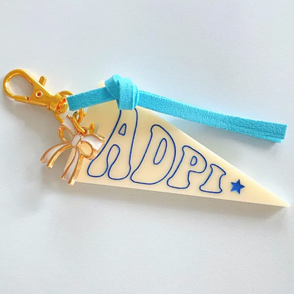 Sorority Pennant Keychain l Personalized Greek Letters Keychain