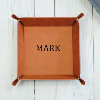 Valet Tray, Leather Valet Tray, Mens Valet Tray, Personalized Valet Tray