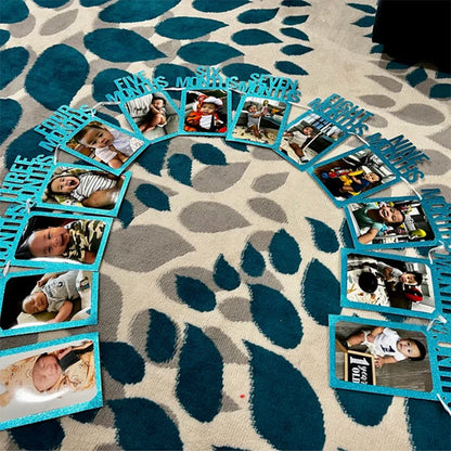 PartyHooman 1st Birthday Photo Banner in for Baby from Newborn to 12 Months