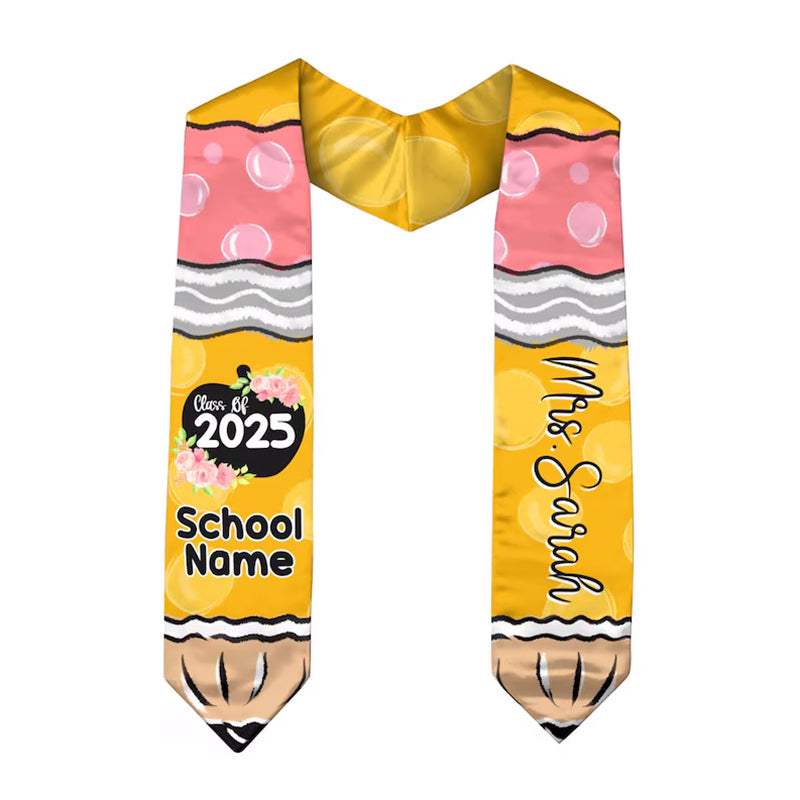 Custom Graduation Stole Class Of 2025, Teacher Graduation Stole 2025