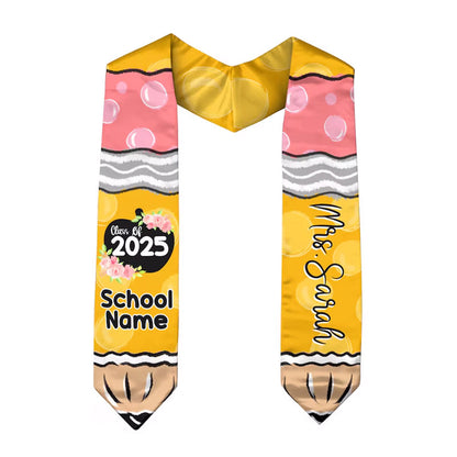 Custom Graduation Stole Class Of 2025, Teacher Graduation Stole 2025