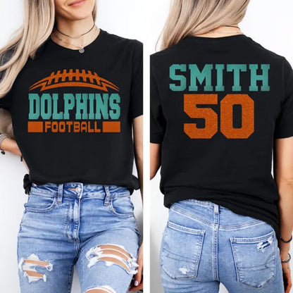 Football Glitter Shirt| Football Spirit Wear | Glitter Football T-Shirt