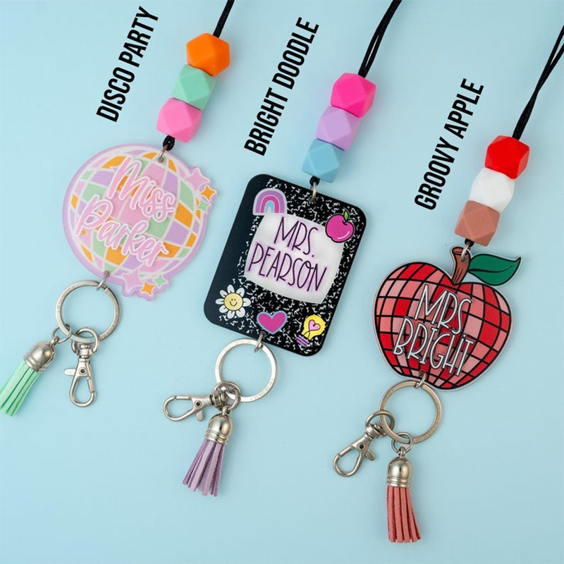 Trendy Teacher Lanyard - Personalized Lanyard for Keys or ID Badge