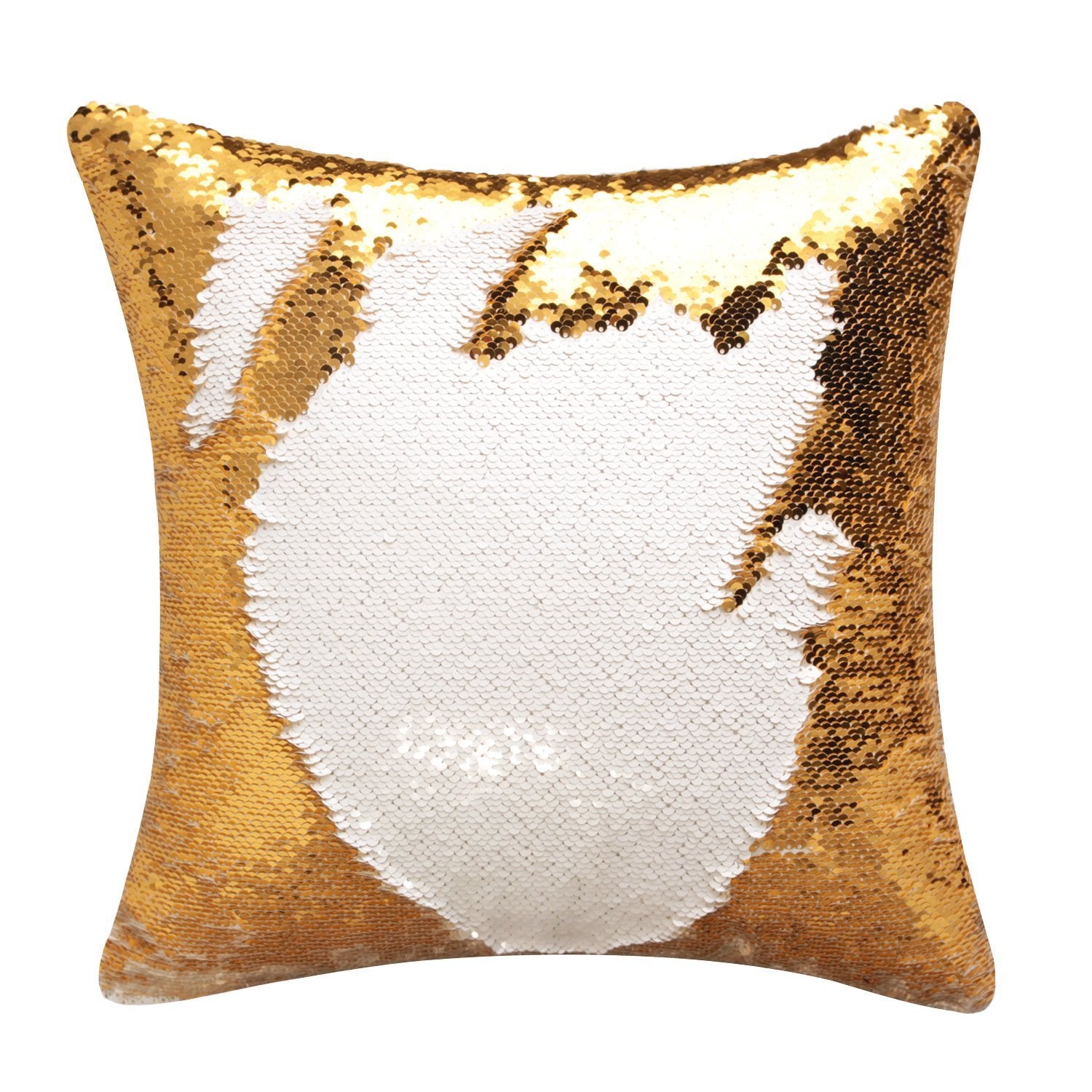 Panda Bear with Floral Crown Custom Mermaid Pillow - Two Tone Sequins Flowers