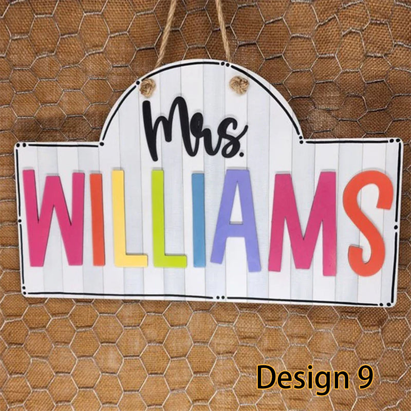 Personalized Teacher Door Sign, Classroom Door Hanger