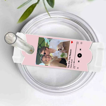 Custom Photo Tumbler Name Plate, Personalized Music Stanley Name Tag with Photo