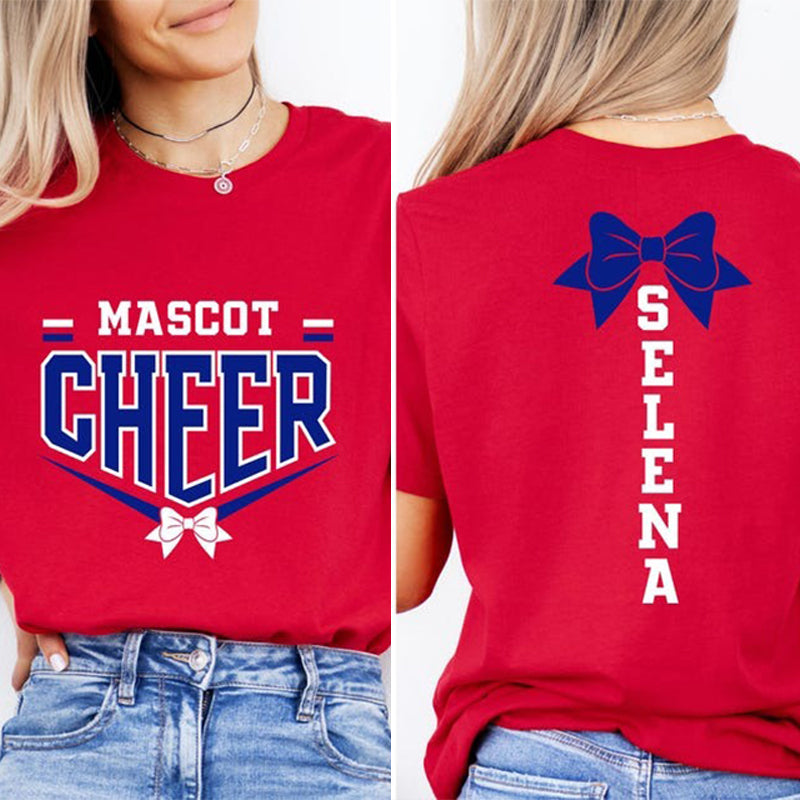Personalized Cheer Mascot T-Shirt, Team Name Cheer Squad Shirts