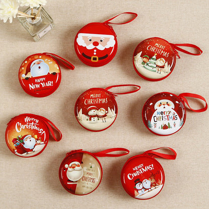 Personalization name Festive Red PVC Christmas Coin Purse