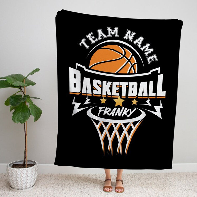 Personalized Basketball Blanket - Custom Name & Team Name