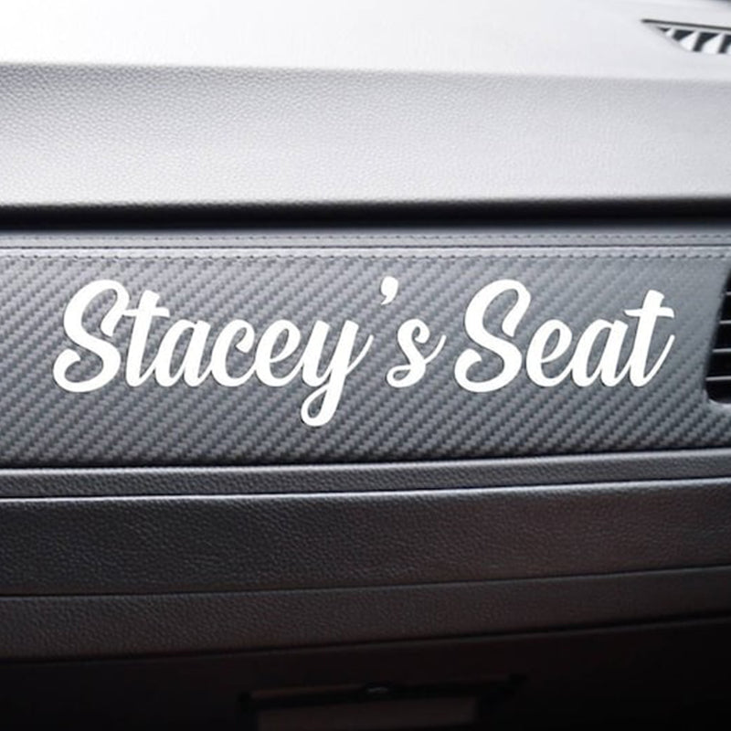 Girlfriends Name Seat Sticker for Car, Name Decal for Dashboard