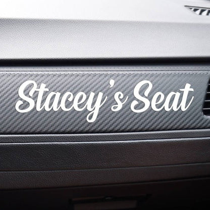 Girlfriends Name Seat Sticker for Car, Name Decal for Dashboard