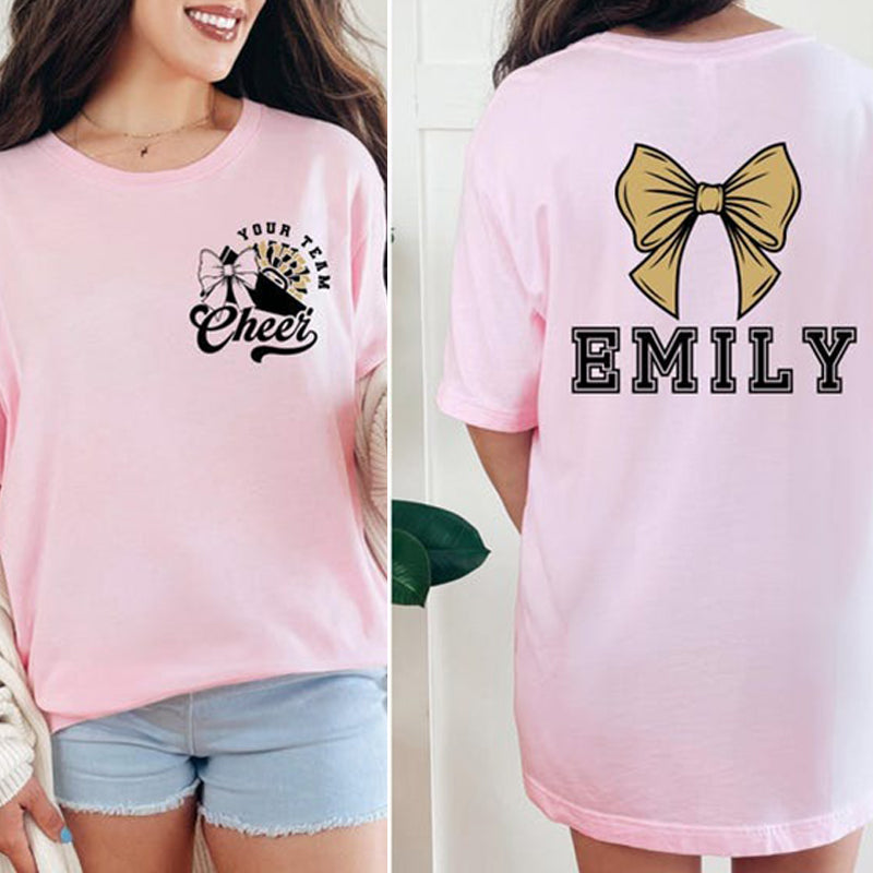Personalized cheerleading t-shirts with team and name