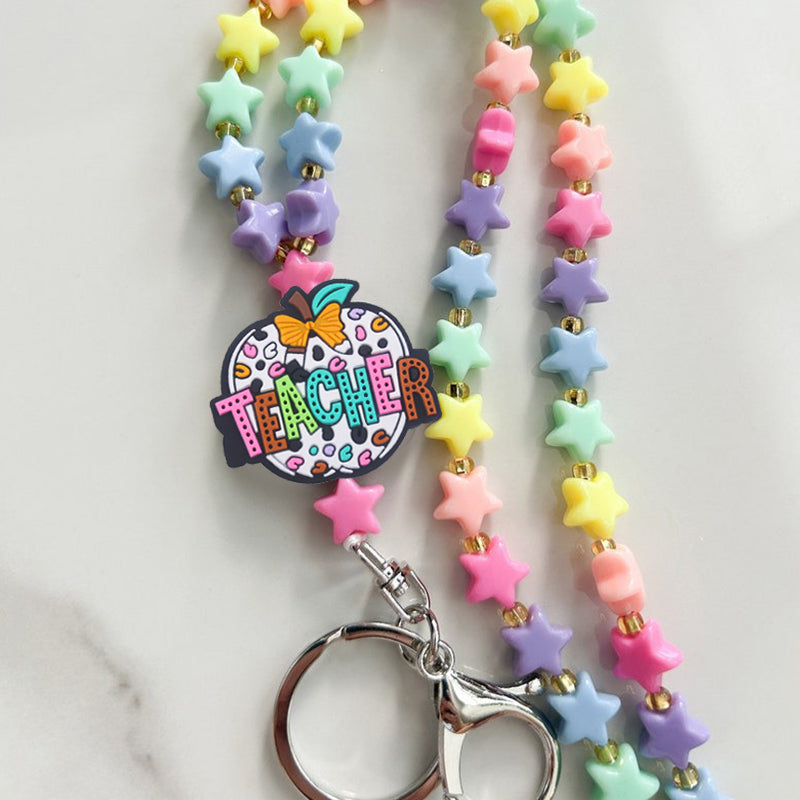 Lanyard Teacher Lanyard Beaded Teacher Lanyard