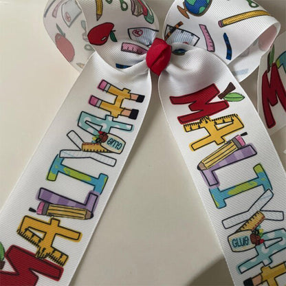Monogrammed Back to School Hair Bow, First Day of Kindergarten