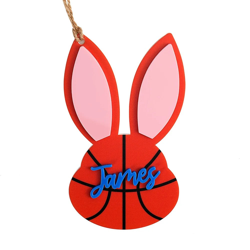 Personalized Basketball Baseball Softball Sports Acrylic Easter Bunny Basket