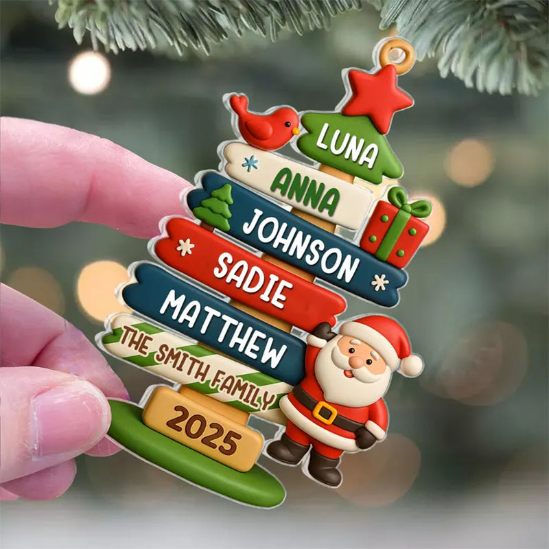 Cute Festive Christmas Tree Ornament With Santa