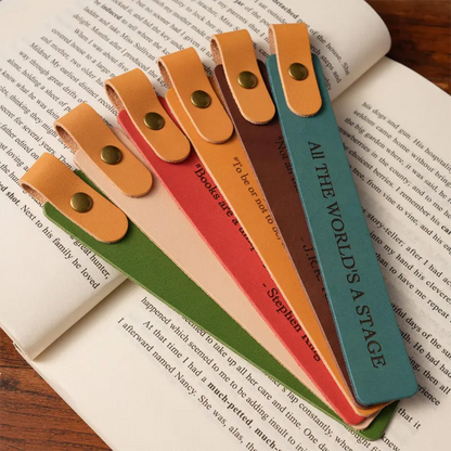 Personalized Leather Bookmark: Custom Engraved Full-Grain Italian Leather