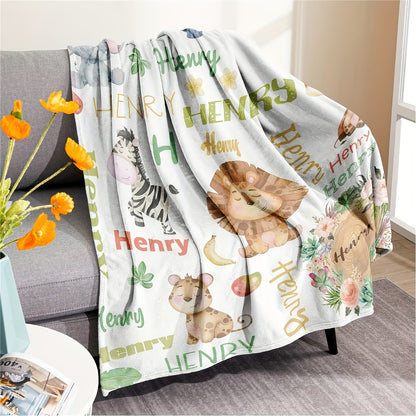 Personalized Flannel Throw Blanket with Custom Name