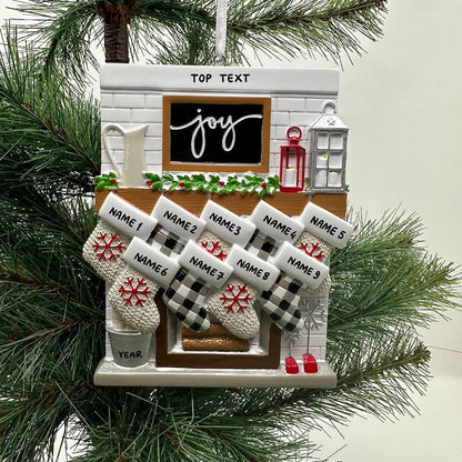 Fireplace Mantel Family Stocking Ornament