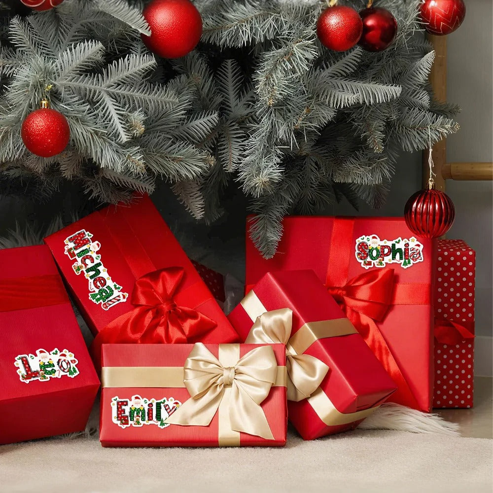 Personalized Santa Claus Elk Design Waterproof Stickers Labels
