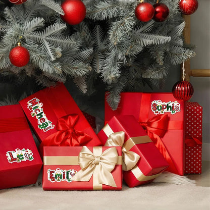 Personalized Santa Claus Elk Design Waterproof Stickers Labels