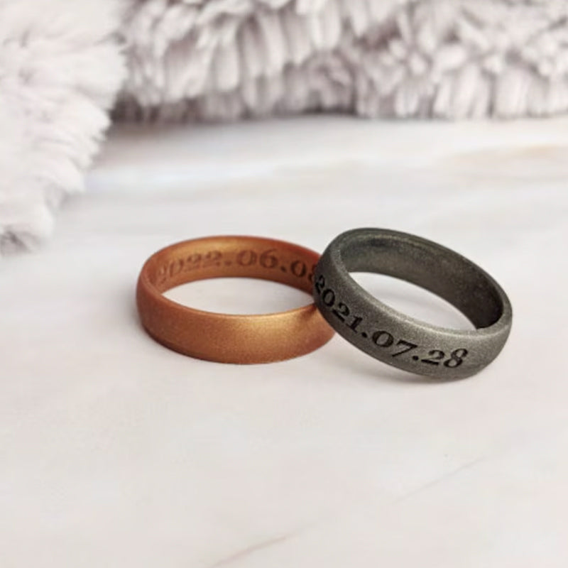 Custom Engraved Silicone Ring for Men