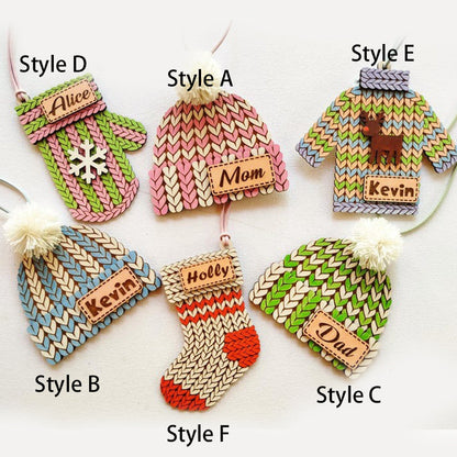 Christmas Winter Mitten, Stocking, Sweater, Customizable Christmas Ornament