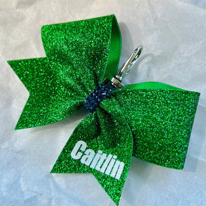 Personalized Cheer Bow Key Chain with Name on Tail only