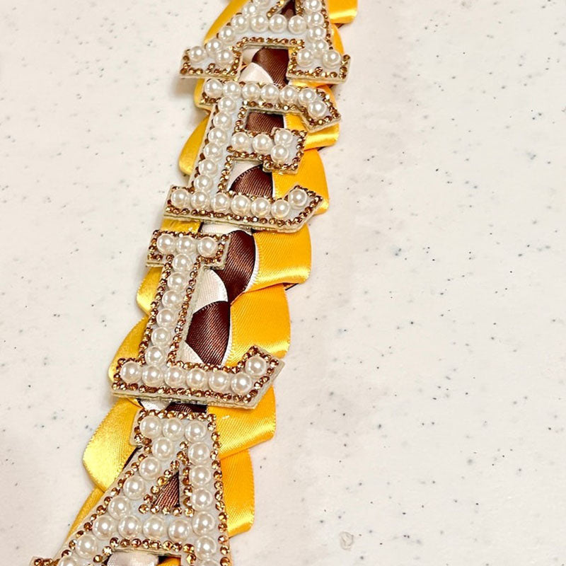 Graduation Lei, 2-Color Double Braid with Paper Decoration, Personalized Letters & Numbers