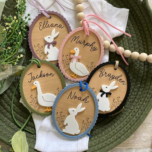 Custom Easter Basket Tag - Bunny Name Tag