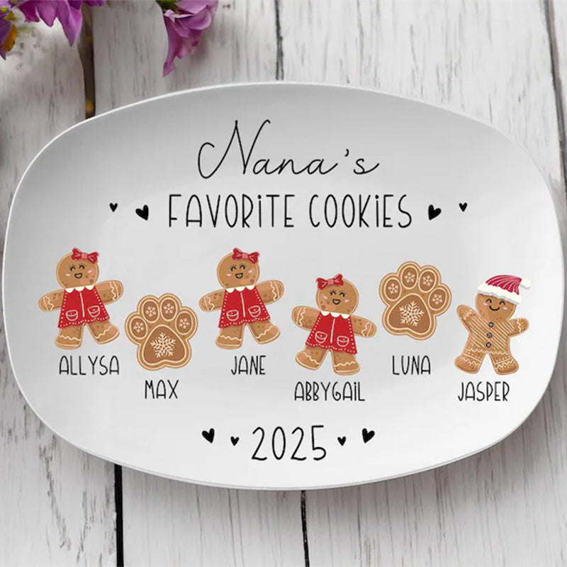 Personalized Gingerbread Christmas Plate, Grandma Plate
