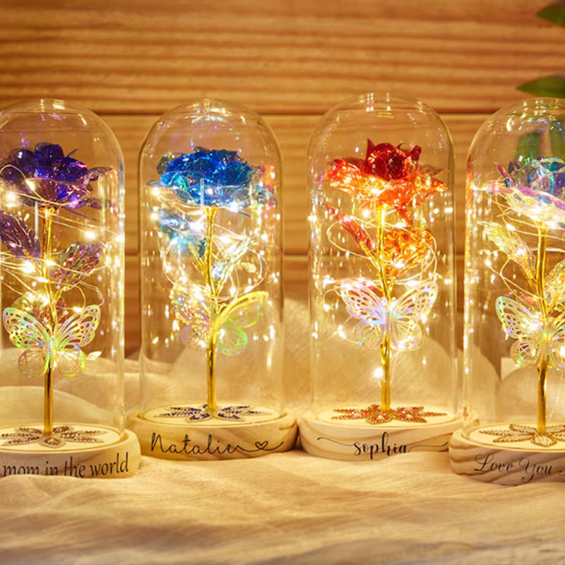 Galaxy Rose Flower Gifts,Personalized Galaxy Rose Night Light
