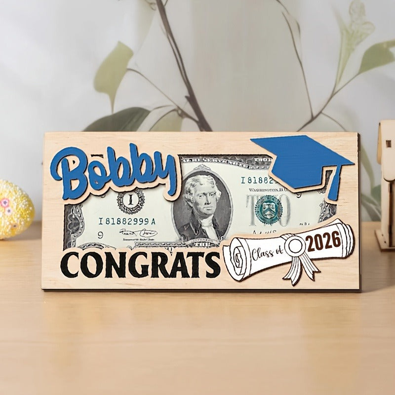 Personalized Graduation 2026 Money Holder Gift | Custom Gift for Grad Student