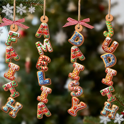 Custom Gingerbread Alphabet Ornament, Kids Name Ornament