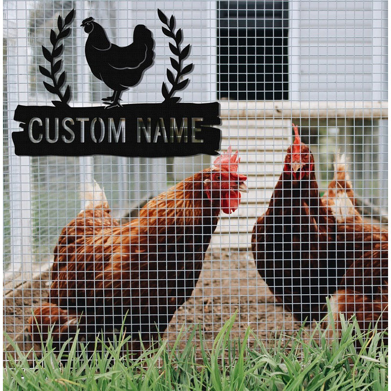 Personalized Chicken Coop Sign Name