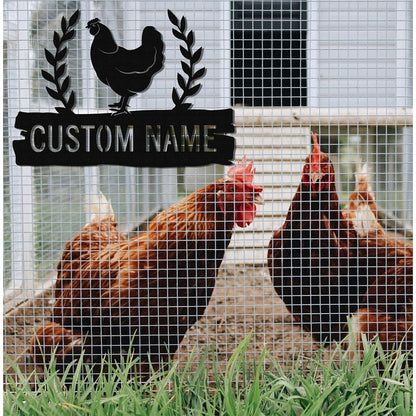 Personalized Chicken Coop Sign Name