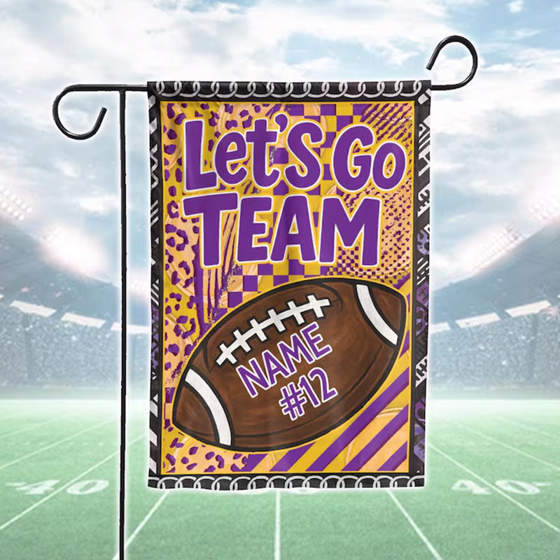 Custom Team Football Garden Flag, Personalized Football Yard Flag with Name Number