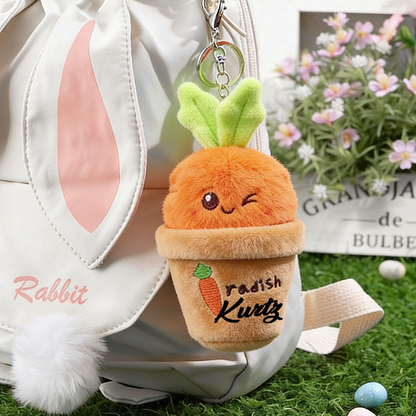 Personalized Easter radish .Pluckable radish plush toy keychain