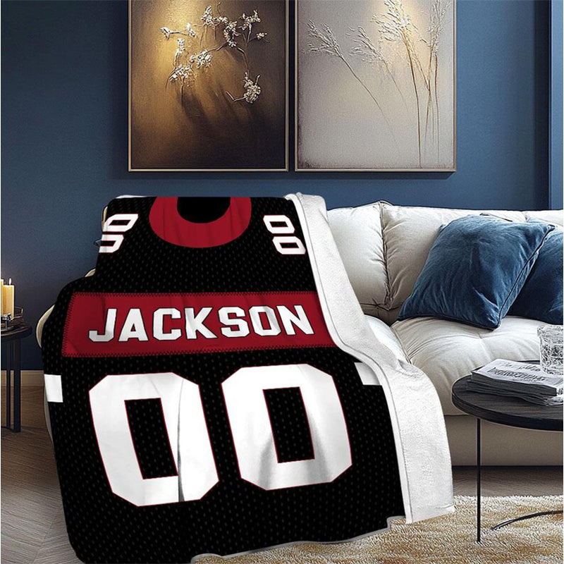 Personalized Football Blanket, Custom Name Number