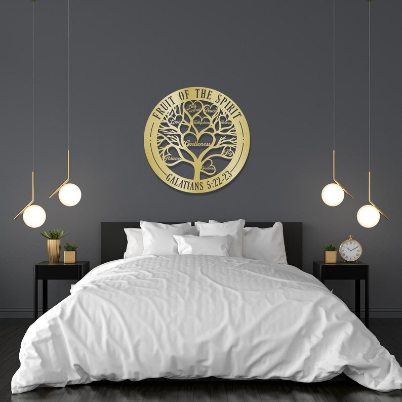 Fruit of The Spirit Galatians 5:22-23 - Metal Art/Sign, Religious Wall Home Decor