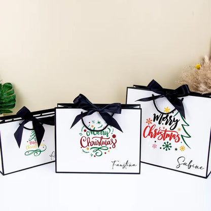 Custom 2025 Christmas Gift Bags, Personalized Women Xmas Gift Bags