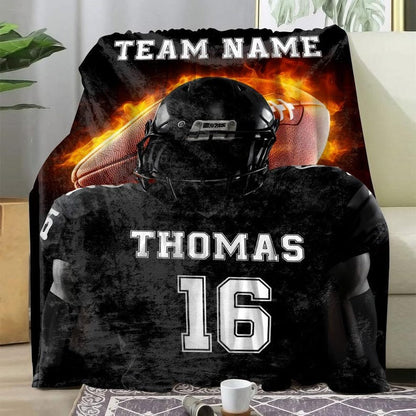 Football Team Custom Blanket, Personalized Football Blanket