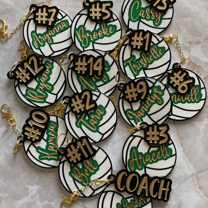 Volleyball Bag Tag or Keychain