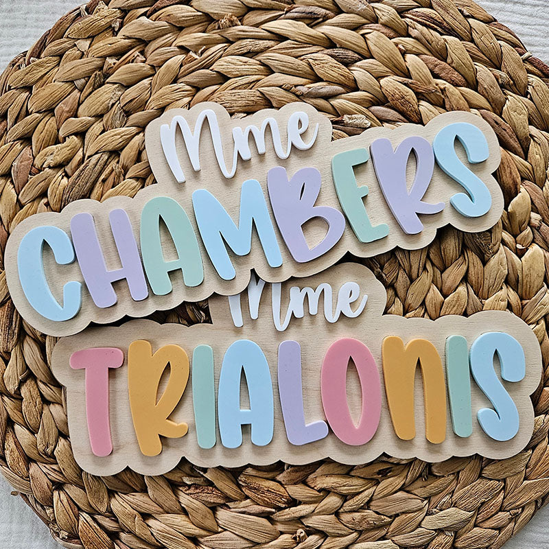 Personalized Teacher Name Plaque for Desk or Door | Gift for Teacher