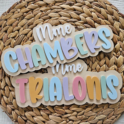 Personalized Teacher Name Plaque for Desk or Door | Gift for Teacher