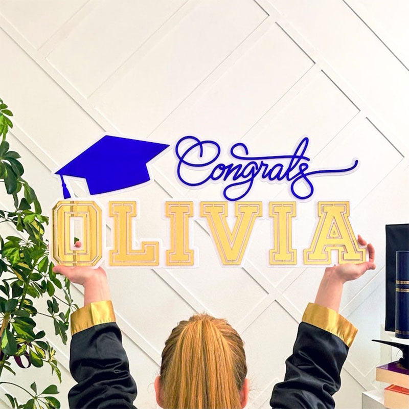 Graduation Name Sign, Graduation Party Backdrop Decoration